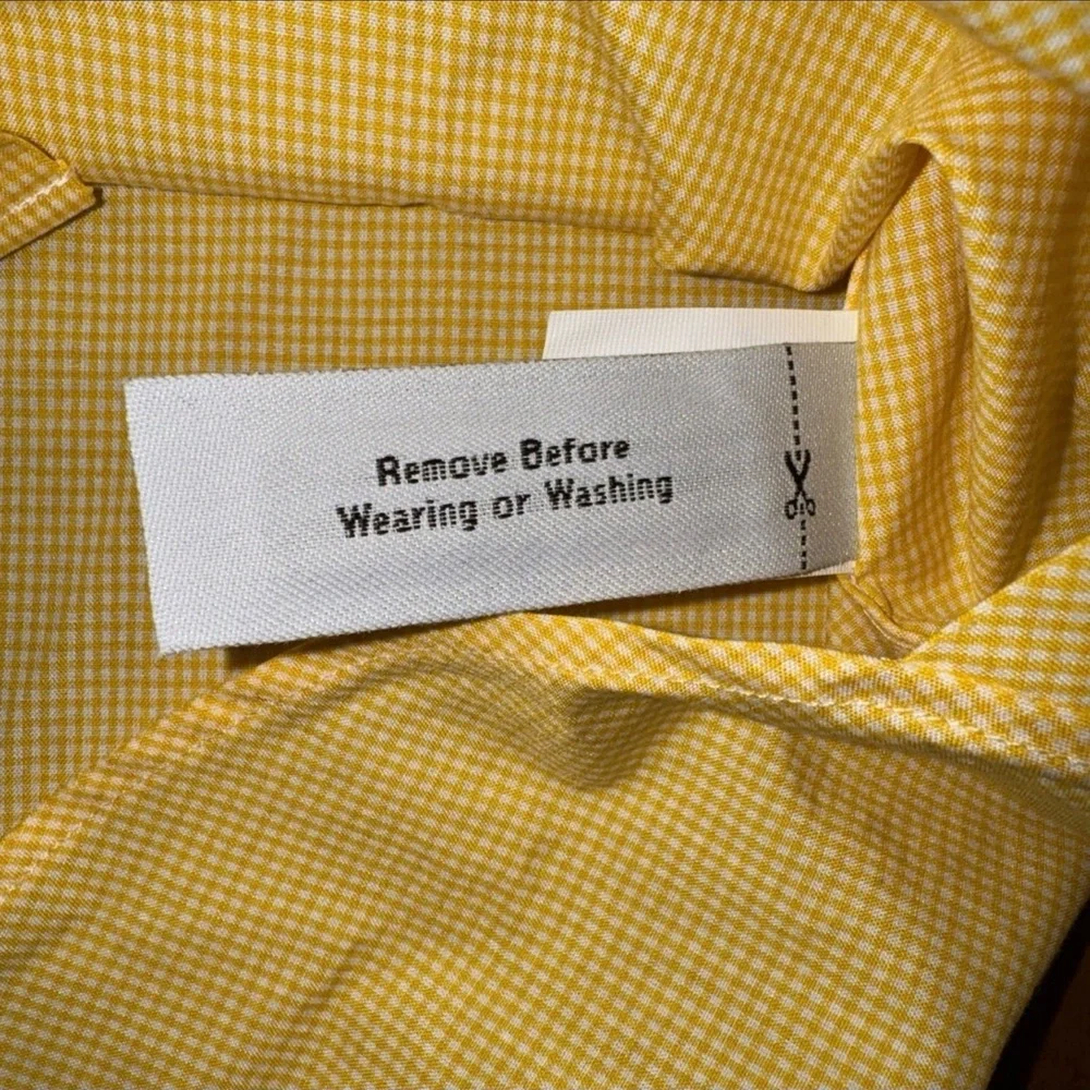J. Crew 100s 2 Ply‎ 100% Cotton Yellow White Plaid Size Small Preppy Academia
